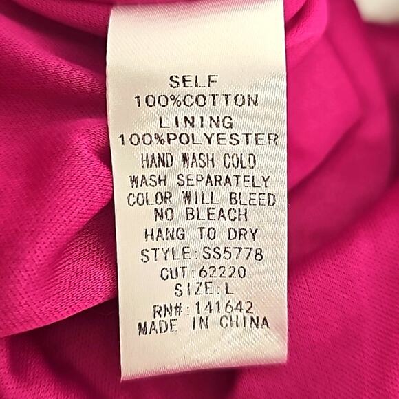 VOGE Boutique Womens Eyelet Fushsia Lined Shorts Ruffled Hem Back Zip Sz L (NWT) - Picture 9 of 10